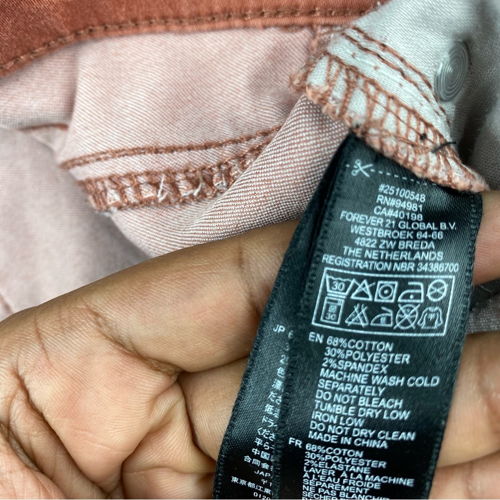 Forever 21+ : size : 12 : casual light pastel orange spring summer skinny jeans - Picture 7 of 7